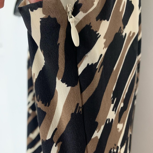 Size 2 black, white and brown Ann Taylor midi dress - Picture 4 of 6